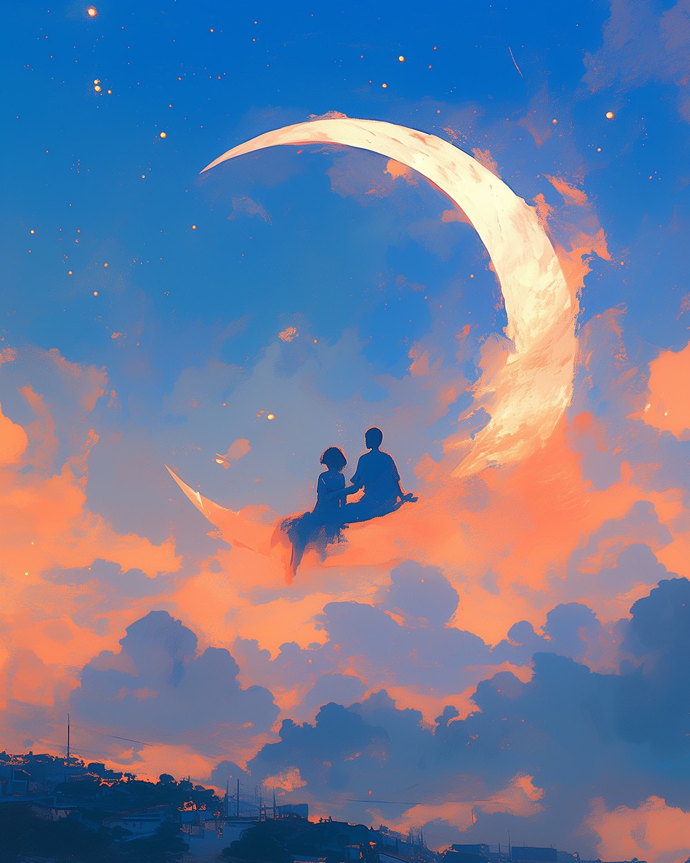 Couples on the Crescent Moon Diamond Painting