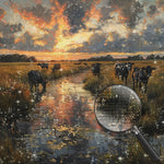 Cows in the Wild Grass Diamond Painting