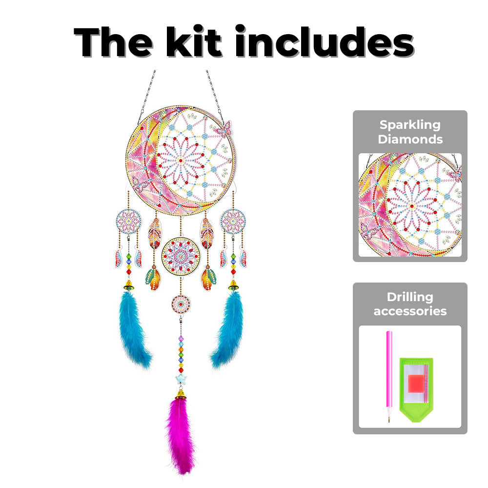 Crescent Dreamcatcher 2D Flat Hanging Diamond Painting Kits