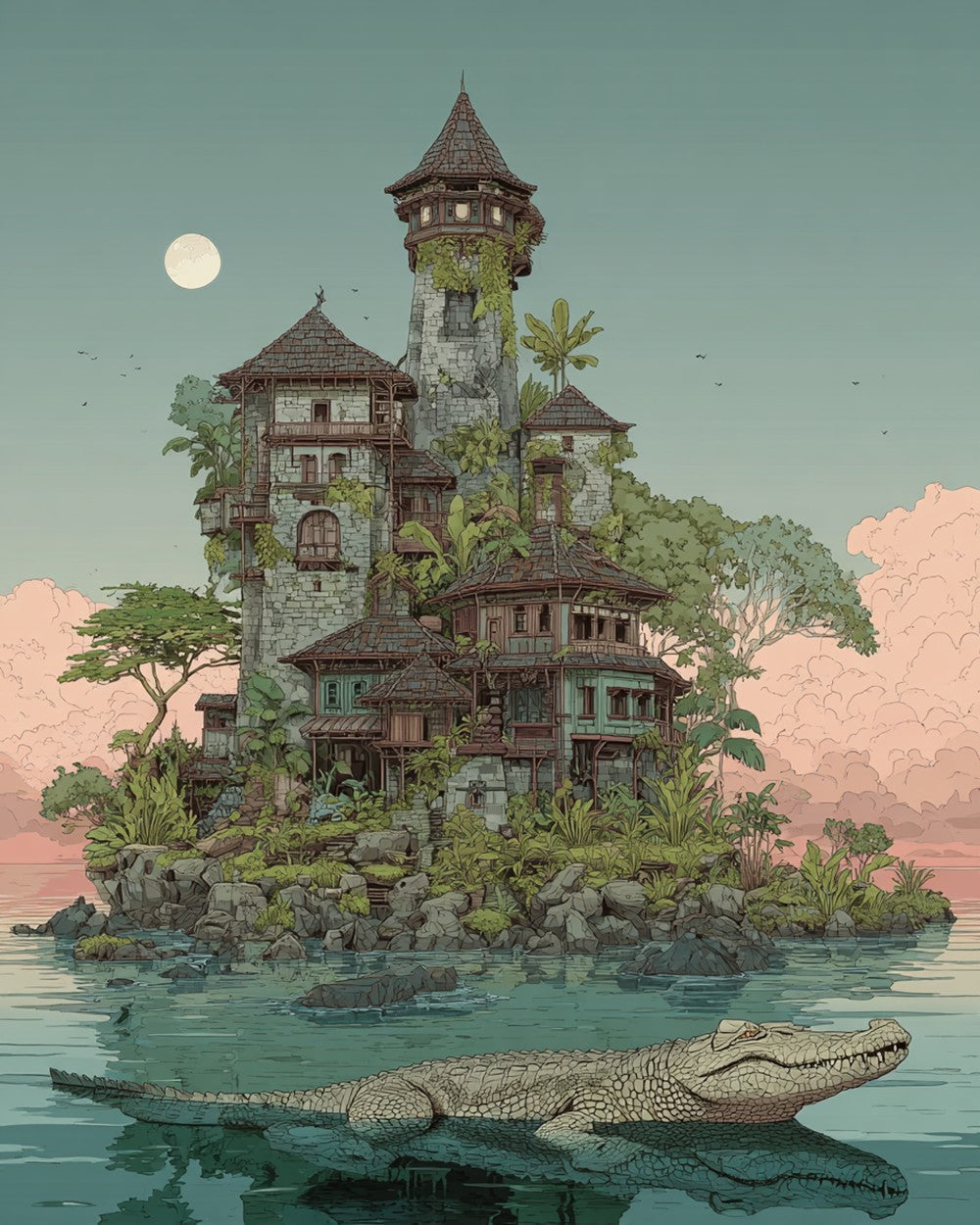 Crocodile Castle Diamond Painting