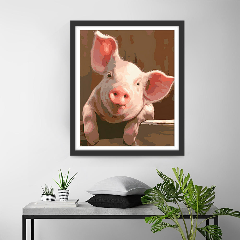 Curious Pig Diamond Painting