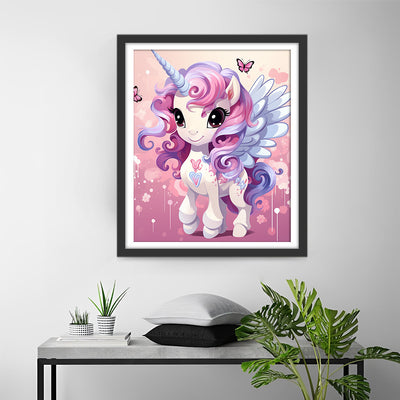 Cute Cartoon Unicorn with Wings Diamond Painting