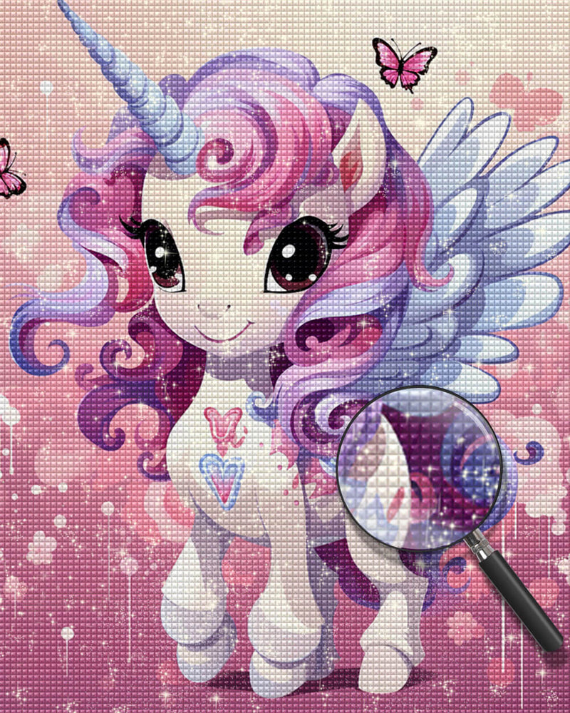 Cute Cartoon Unicorn with Wings Diamond Painting