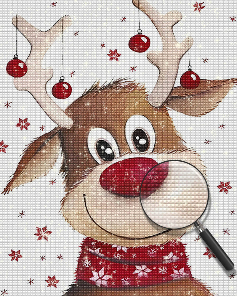 Cute Christmas Elk Diamond Painting