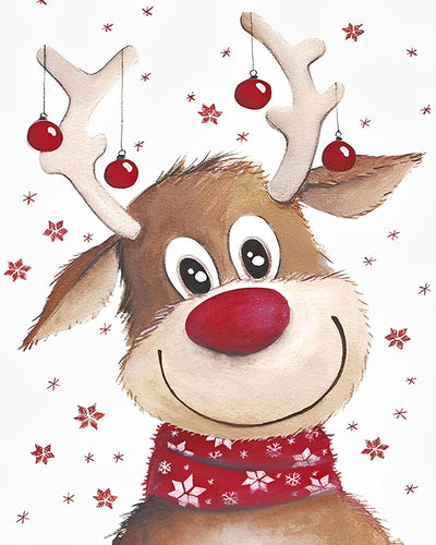 Cute Christmas Elk Diamond Painting