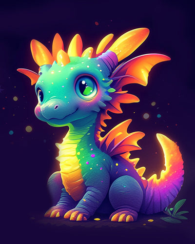Cute Glowing Dragon Diamond Painting