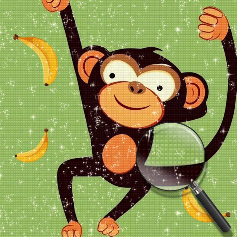 Cute Monkey and Bananas Diamond Painting
