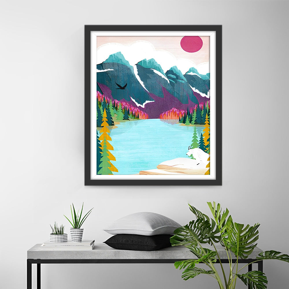 Cyan Mountains Diamond Painting