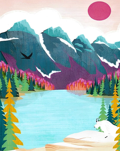Cyan Mountains Diamond Painting