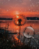 Dandelion by the Lake at Dusk Diamond Painting