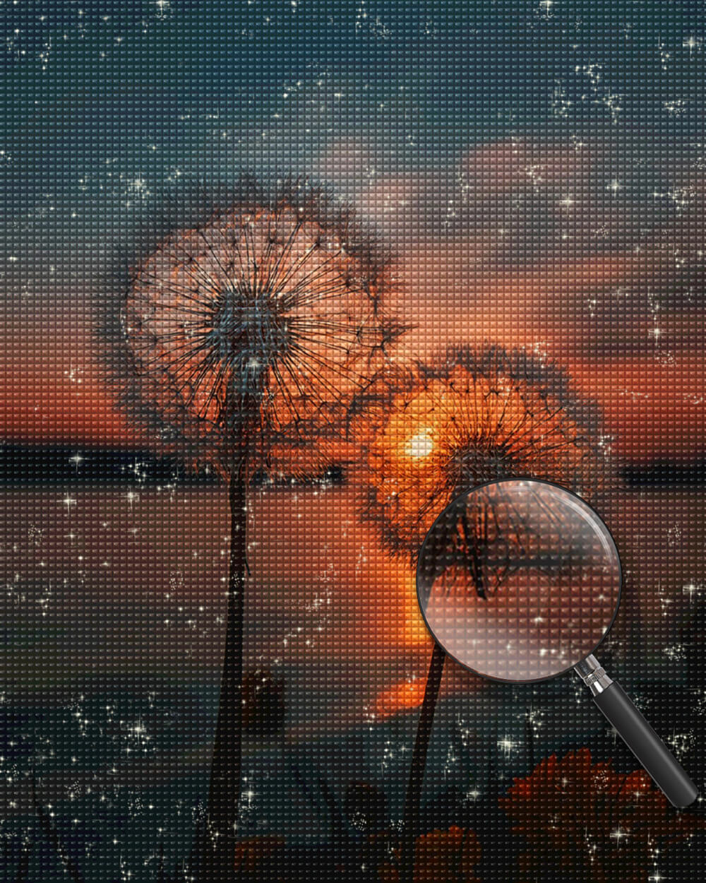 Dandelions at Dusk Diamond Painting