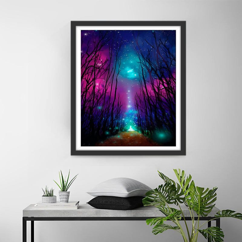 Dead Forest under the Aurora Diamond Painting