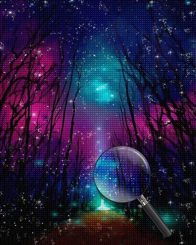 Dead Forest under the Aurora Diamond Painting