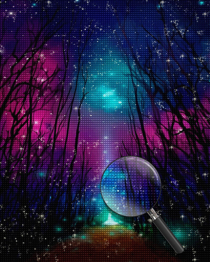 Dead Forest under the Aurora Diamond Painting