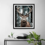 Deer in the Flying Snow Diamond Painting