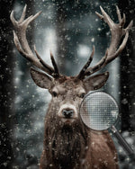 Deer in the Flying Snow Diamond Painting