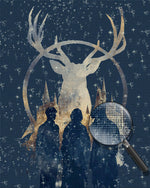 Deer-Themed Castle and People Diamond Painting