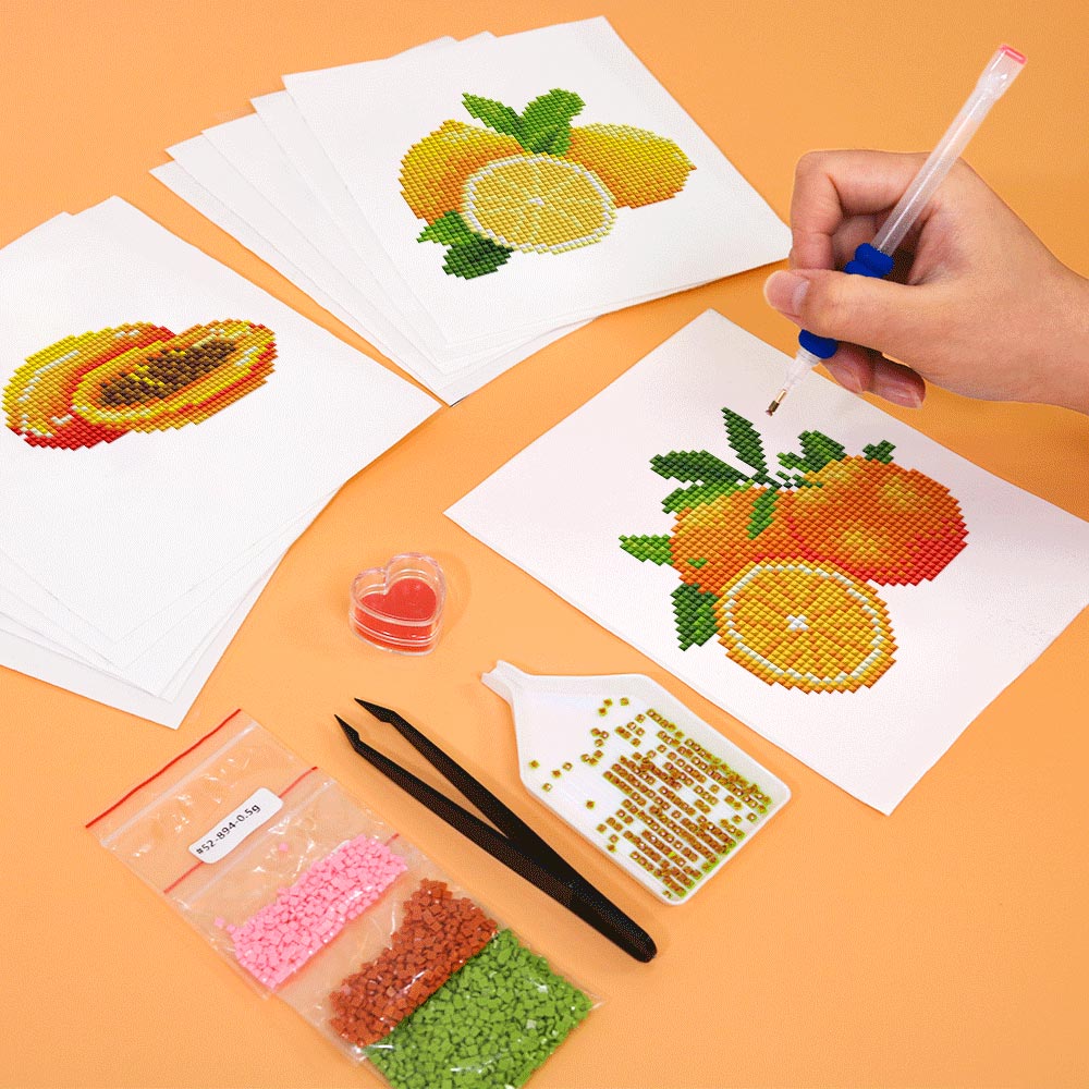 Delicious Fruits 12Pcs - Mini Diamond Painting Kit