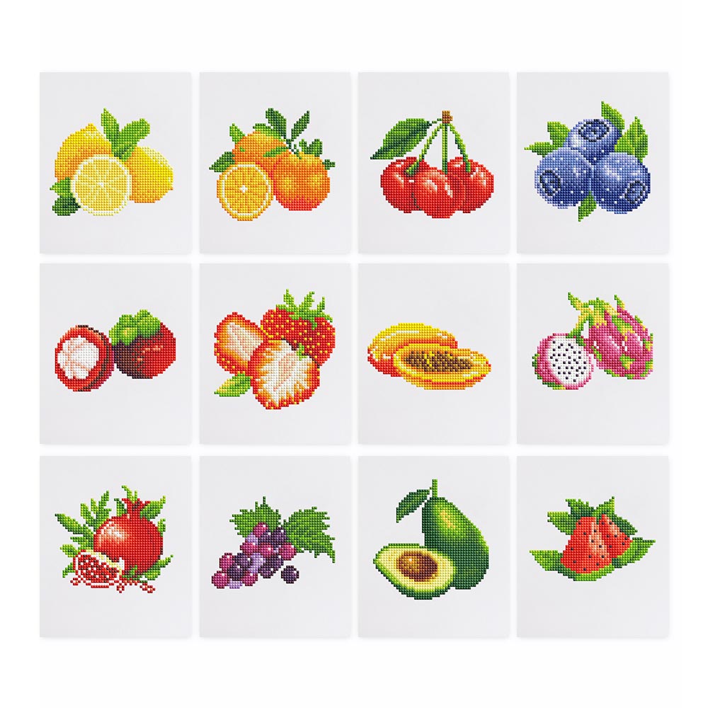 Delicious Fruits 12Pcs - Mini Diamond Painting Kit