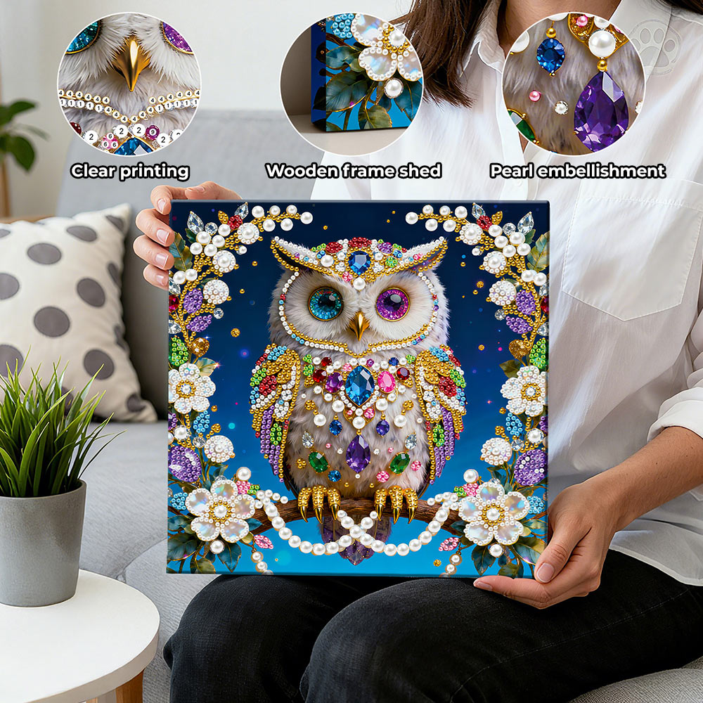 Diamond Painting | Pearl Painting | A Magnificent, Colorful Owl