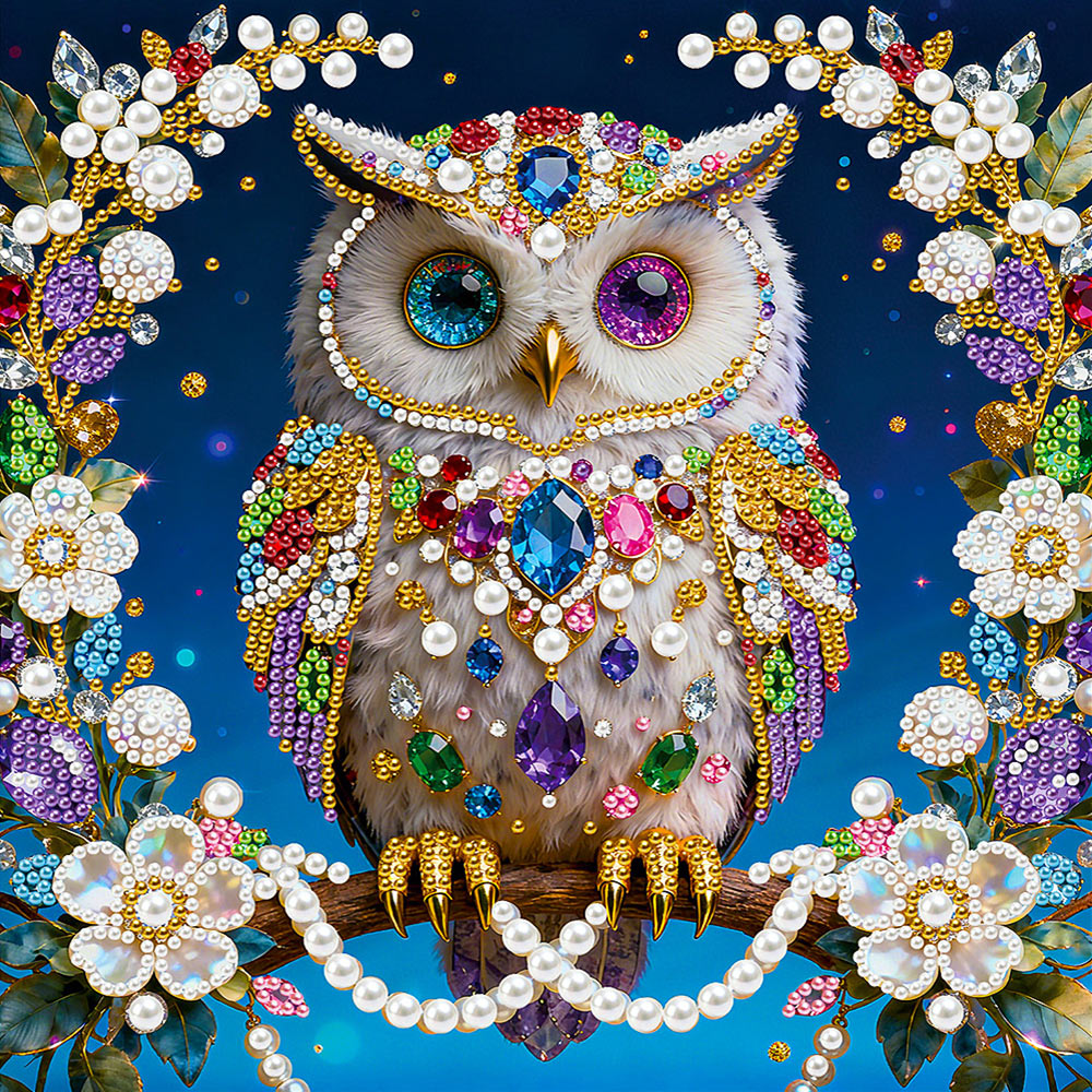 Diamond Painting | Pearl Painting | A Magnificent, Colorful Owl