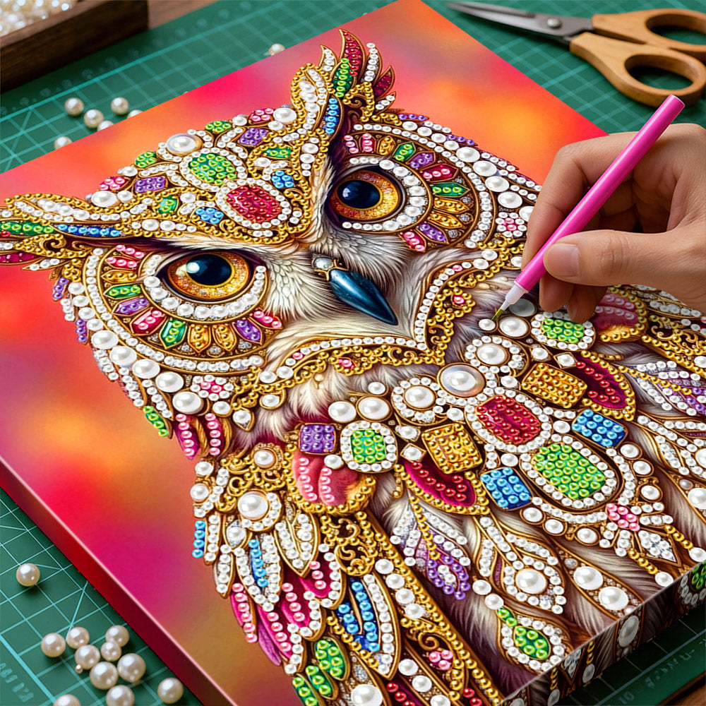 Diamond Painting | Pearl Painting | An Owl Studded with Jewels