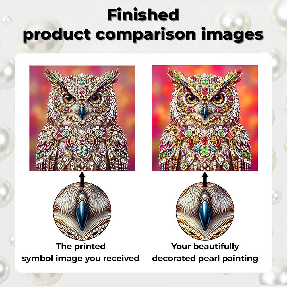 Diamond Painting | Pearl Painting | An Owl Studded with Jewels
