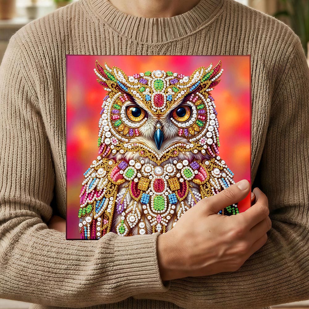 Diamond Painting | Pearl Painting | An Owl Studded with Jewels