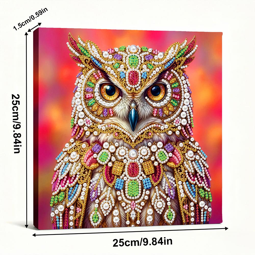 Diamond Painting | Pearl Painting | An Owl Studded with Jewels