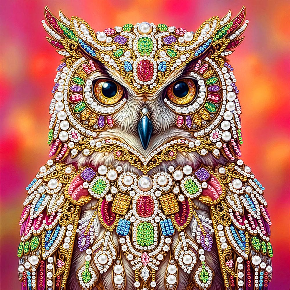 Diamond Painting | Pearl Painting | An Owl Studded with Jewels