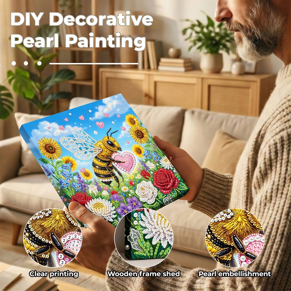 Diamond Painting | Pearl Painting | Bee in Flower Bush