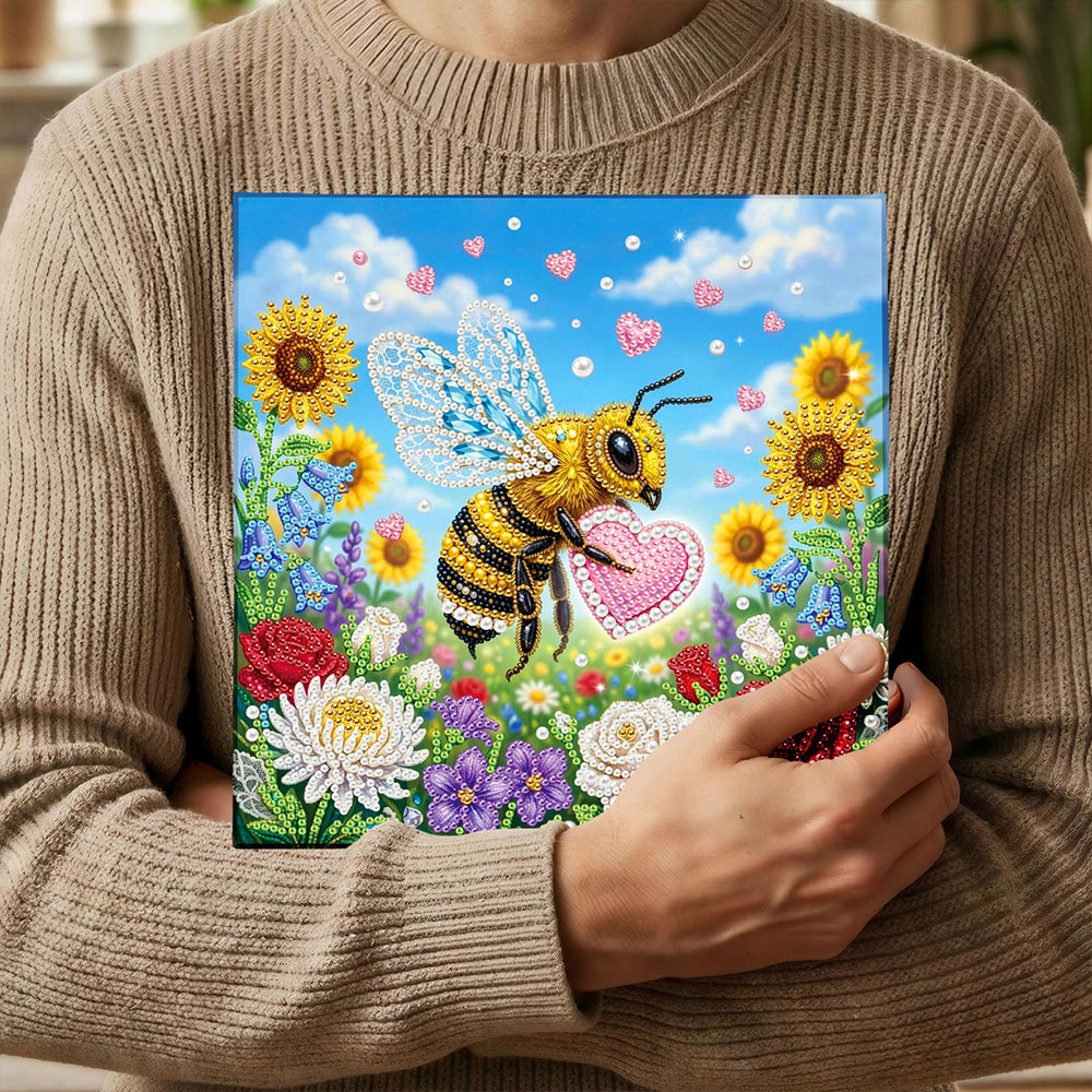 Diamond Painting | Pearl Painting | Bee in Flower Bush