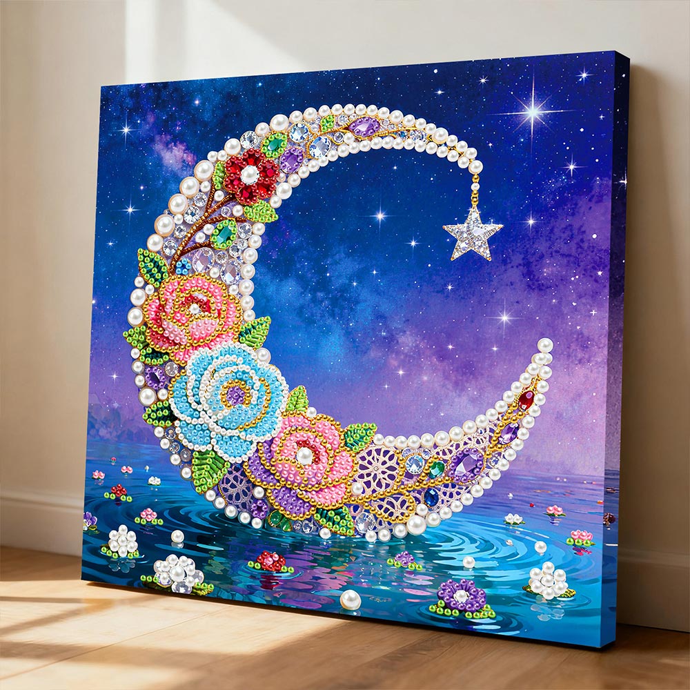Diamond Painting | Pearl Painting | Crescent Moon on the Water