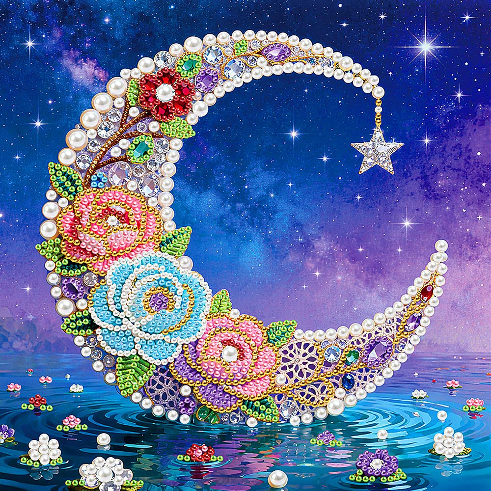 Diamond Painting | Pearl Painting | Crescent Moon on the Water