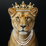 Diamond Painting | Pearl Painting | Female Lion Wearing a Crown