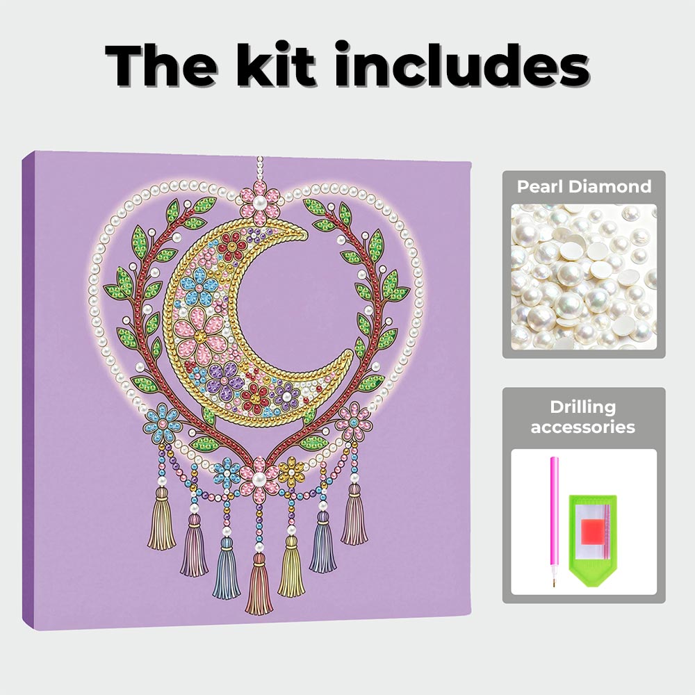 Diamond Painting | Pearl Painting | Heart-Shaped Dreamcatcher