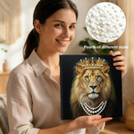 Diamond Painting | Pearl Painting | Male Lion Wearing a Crown