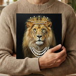 Diamond Painting | Pearl Painting | Male Lion Wearing a Crown
