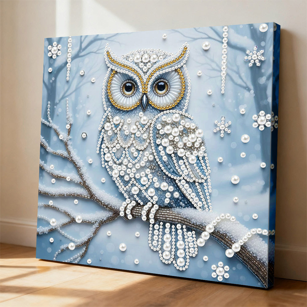 Diamond Painting | Pearl Painting | Owl in the Snow Forest