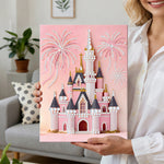 Diamond Painting | Pearl Painting | Pink Castle and Fireworks
