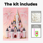 Diamond Painting | Pearl Painting | Pink Castle and Fireworks