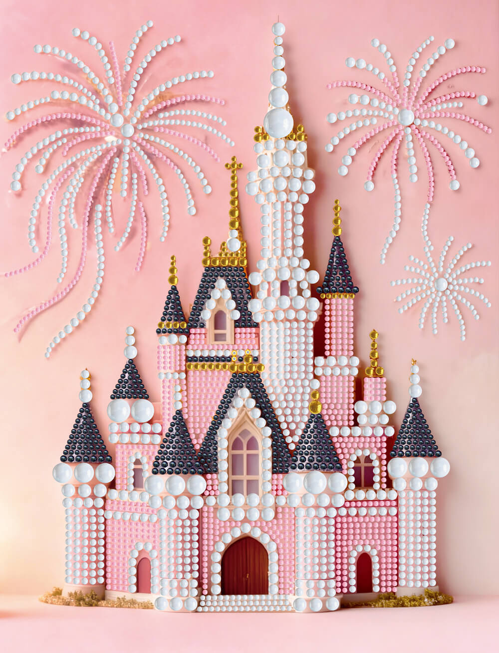 Diamond Painting | Pearl Painting | Pink Castle and Fireworks