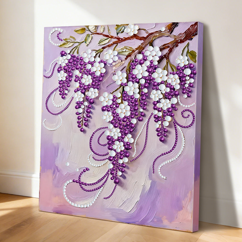 Diamond Painting | Pearl Painting | Purple and White Grapes on the Grapevine