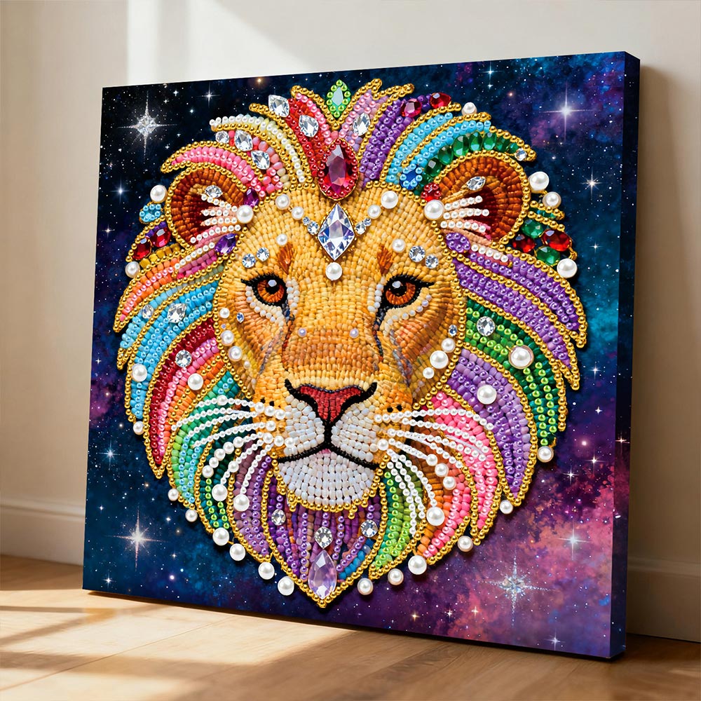 Diamond Painting | Pearl Painting | Rainbow Lion in the Starry Sky