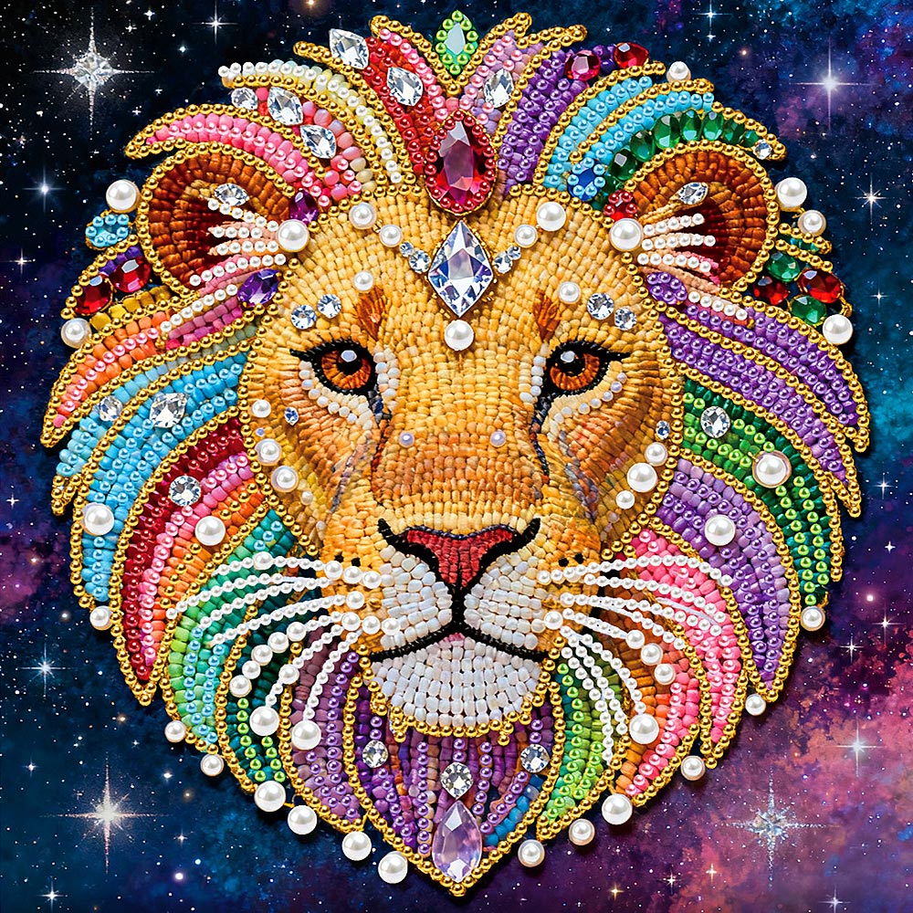 Diamond Painting | Pearl Painting | Rainbow Lion in the Starry Sky