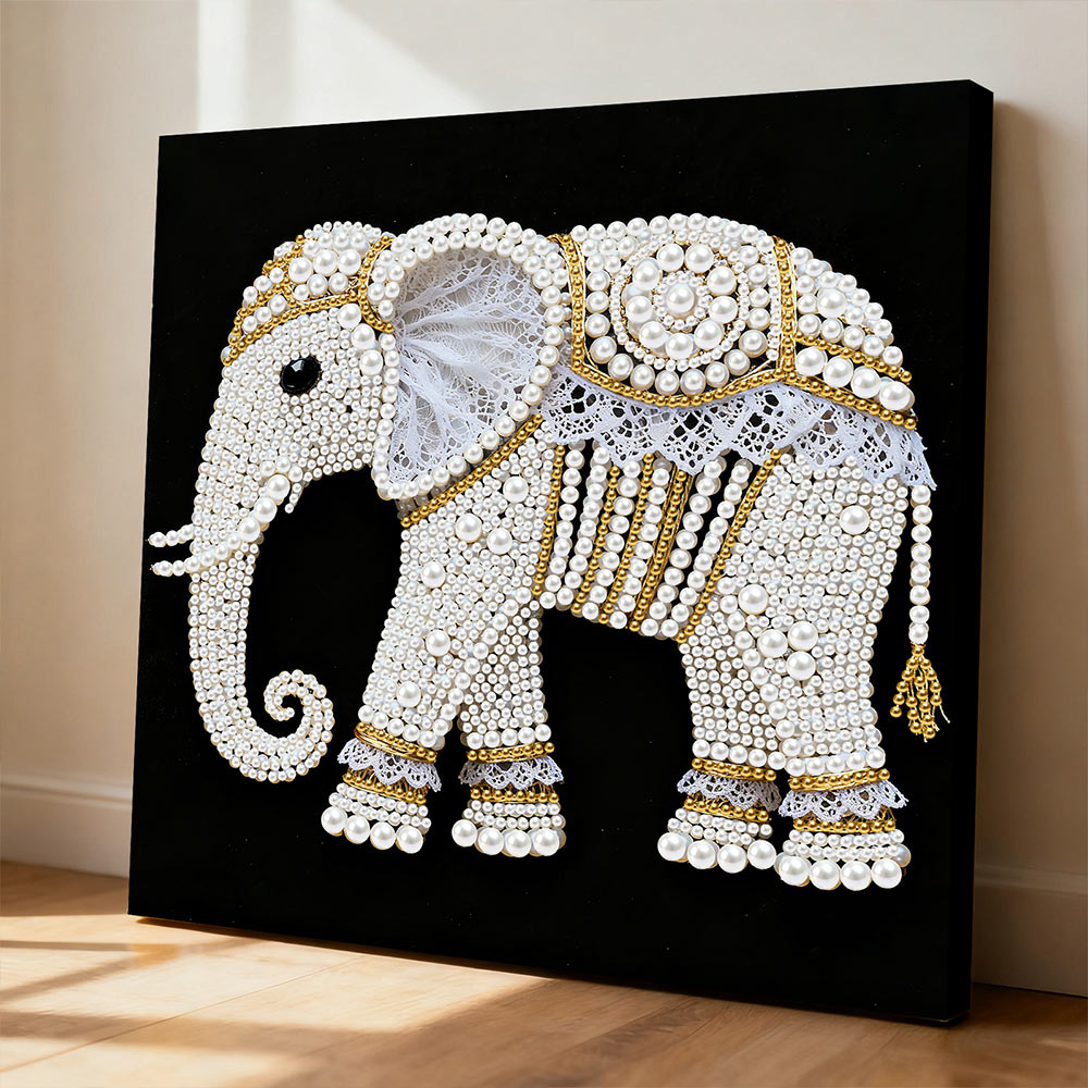 Diamond Painting | Pearl Painting | The Elephant adorned in Magnificent Attire