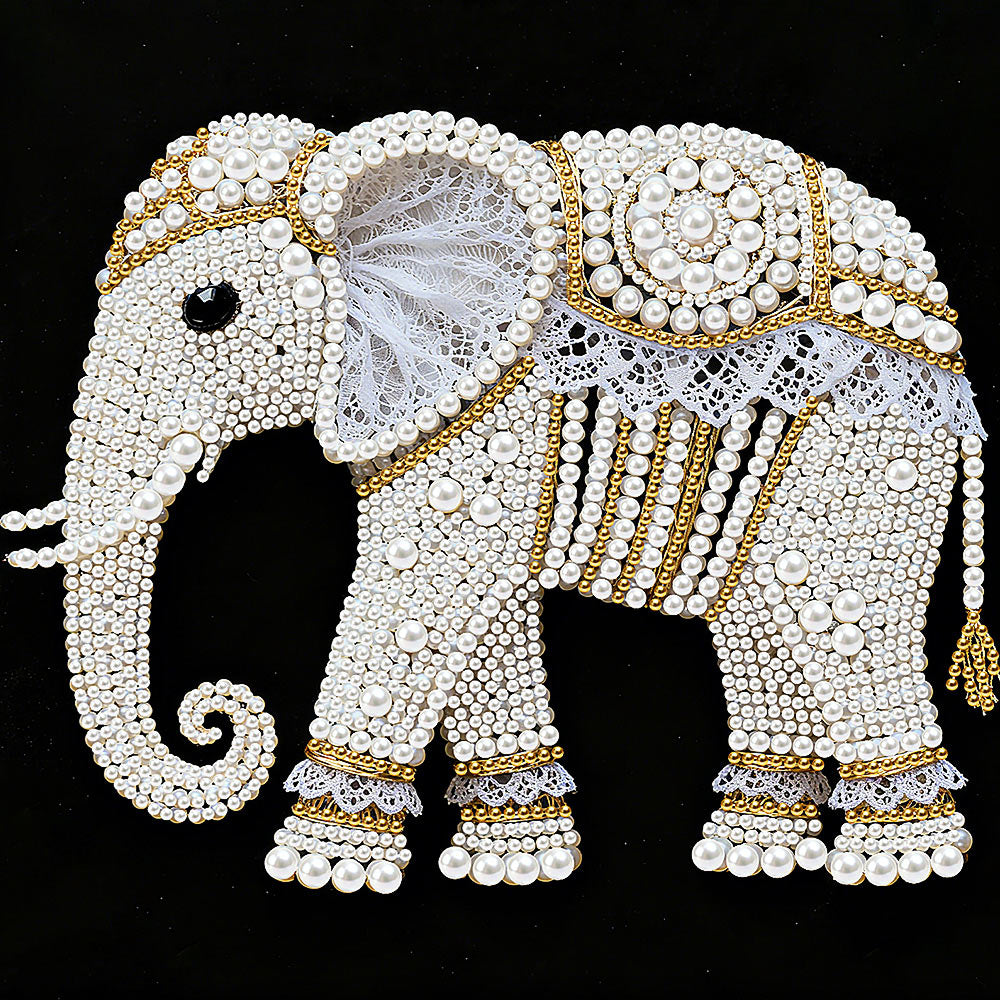 Diamond Painting | Pearl Painting | The Elephant adorned in Magnificent Attire