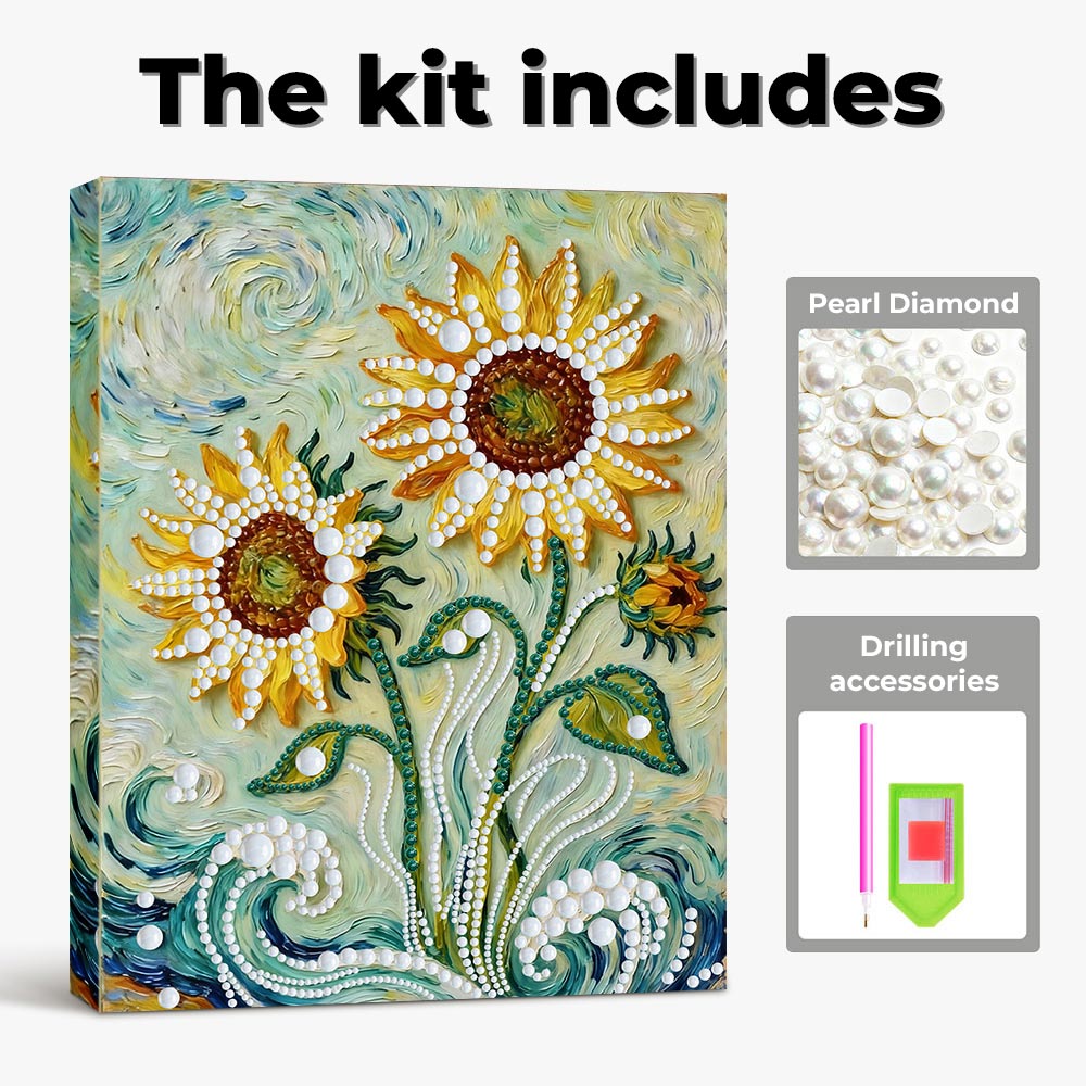 Diamond Painting | Pearl Painting | Van Gogh-Style Sunflowers