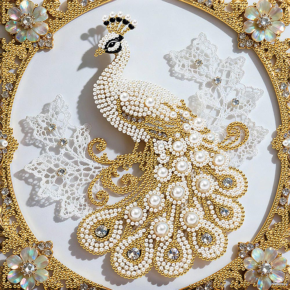 Diamond Painting | Pearl Painting | White Peacock