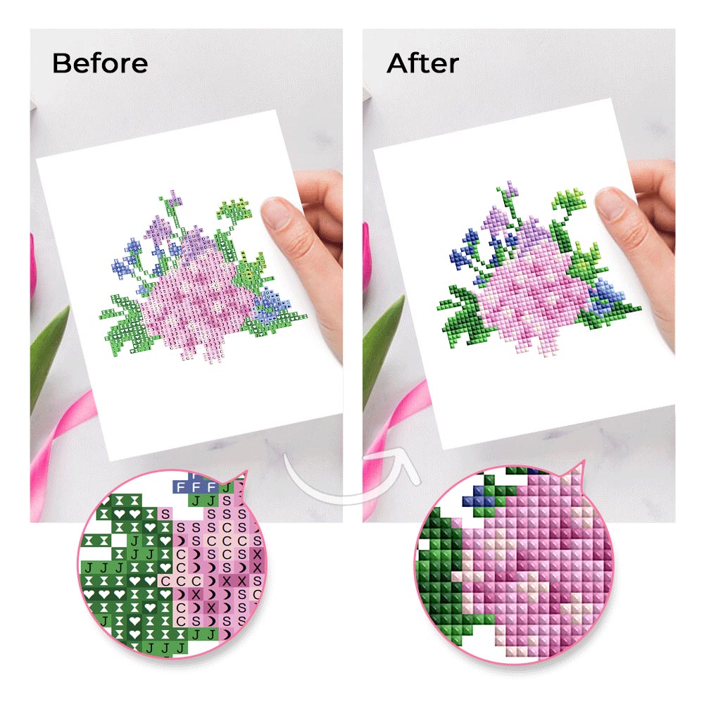 Different Varieties of Flowers 12Pcs - Mini Diamond Painting Kit